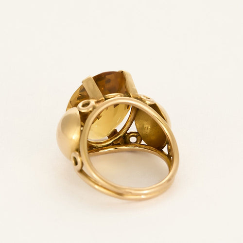 Bague Cocktail en or jaune et citrine
