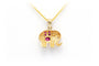 Pendentif Pendentif en or jaune serti de rubis et d'un diamant 58 Facettes B554