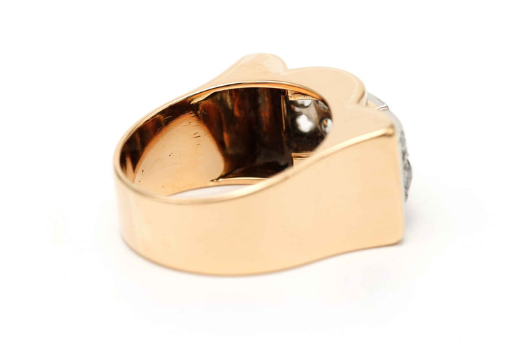 Bague 57 Bague Art Déco - Bague en or jaune et blanc 18 carats et diamants 58 Facettes 23290