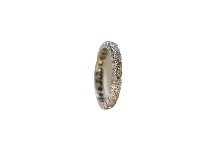Bague 53 Alliance américaine Or blanc Diamants 58 Facettes Ref2212