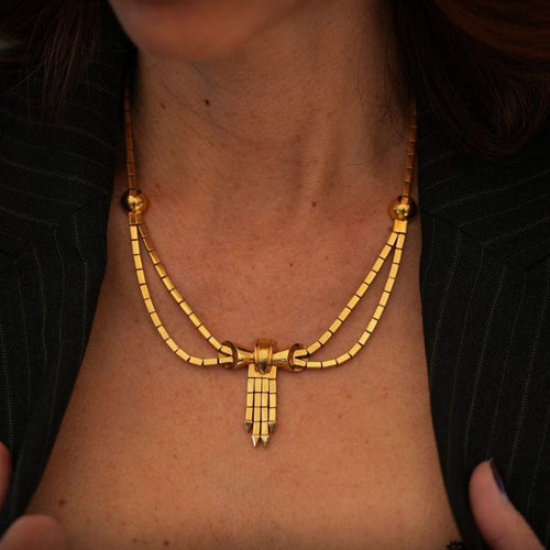 Collier Collier Retro - années 50 - or jaune 18k 58 Facettes