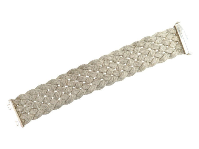 Bracelet bracelet TIFFANY & CO somerset tresse maille en argent 925 t 18 46.5 gr 58 Facettes 267971