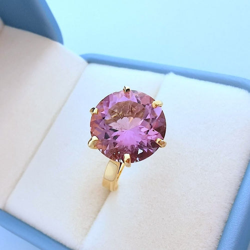 Bague 56.5 Bague Améthyste en Solitaire Or Jaune 18 K 58 Facettes AA 1716
