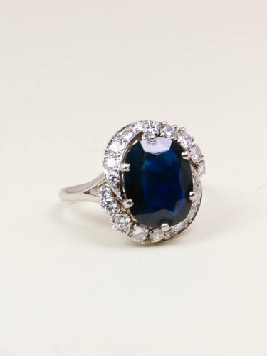 Bague 56 MAUBOUSSIN Bague saphir 6 carats entourage diamant 58 Facettes 1209.1