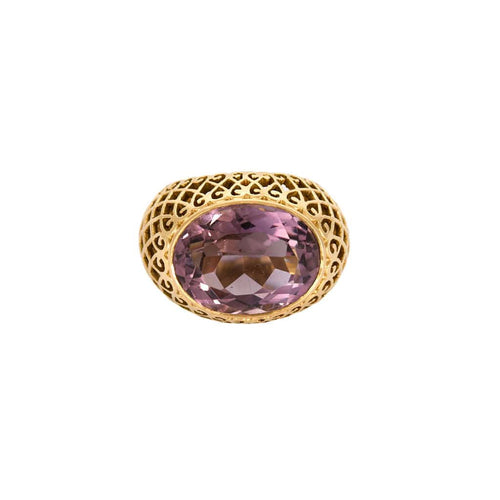 Bague 49,5 Bague dome or jaune et améthyste 58 Facettes PER1463