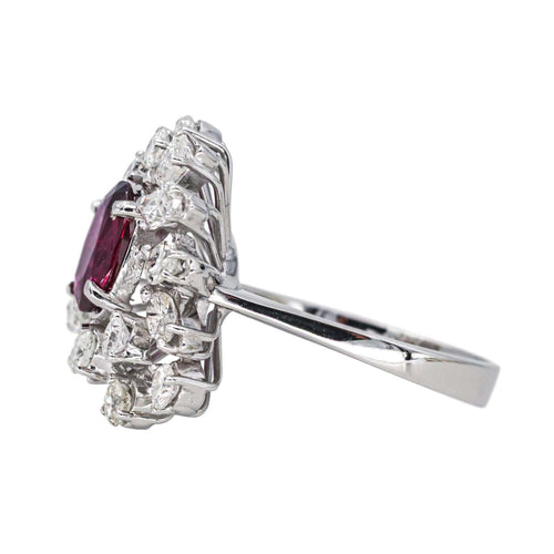 Bague 52.5 Bague Or blanc Rubis, Diamant 58 Facettes 4398645CN