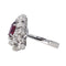 Bague 52.5 Bague Or blanc Rubis, Diamant 58 Facettes 4398645CN