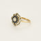 Bague 52,5 Bague en or blanc, or jaune, diamants et saphirs de synthèses calibrés 58 Facettes MON0490