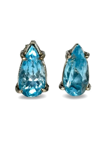 Boucles d'oreilles Boucles d'oreilles platine 950 et topaze 58 Facettes 1222