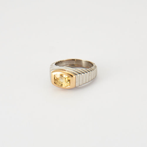 Bague 53 Bague Platine & Citrine 58 Facettes ALGU14