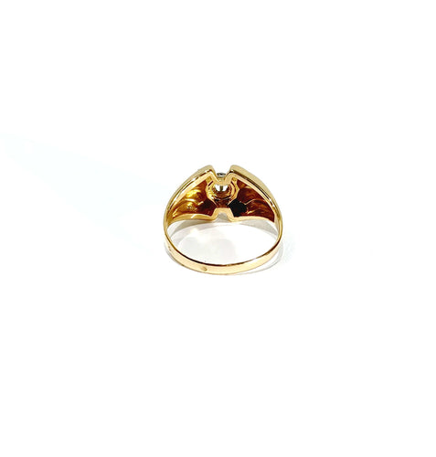 Bague 59 Bague solitaire en or rose 18 carats et diamant taille brillant 58 Facettes