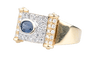 Bague 52 Bague en or jaune sertie d’un saphir et de diamants 0.59 ct – design géométrique Art Déco 58 Facettes BGS41941-107