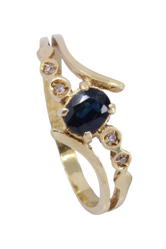 Bague 53 BAGUE MODERNE SAPHIR ET DIAMANTS 58 Facettes 087591