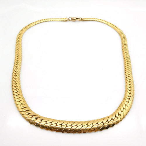 Collier Collier maille anglaise or jaune 58 Facettes