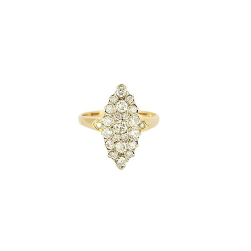 Bague 58 Bague marquise en or jaune et diamants 58 Facettes COL31344