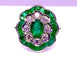 Bague Bague marguerite en or blanc 18 carats en émeraudes et diamants 58 Facettes AB216