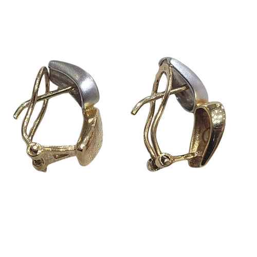Boucles d'oreilles Boucles d'oreilles - Boucles d'oreilles en or jaune et blanc 18 carats 58 Facettes PE142