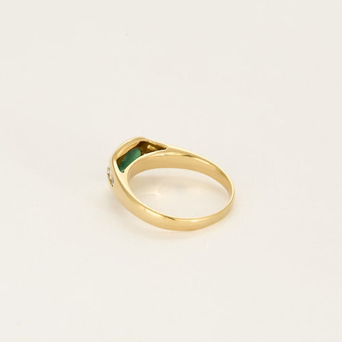Bague 50,5 Bague en or jaune, émeraude et diamants 58 Facettes COMP0989