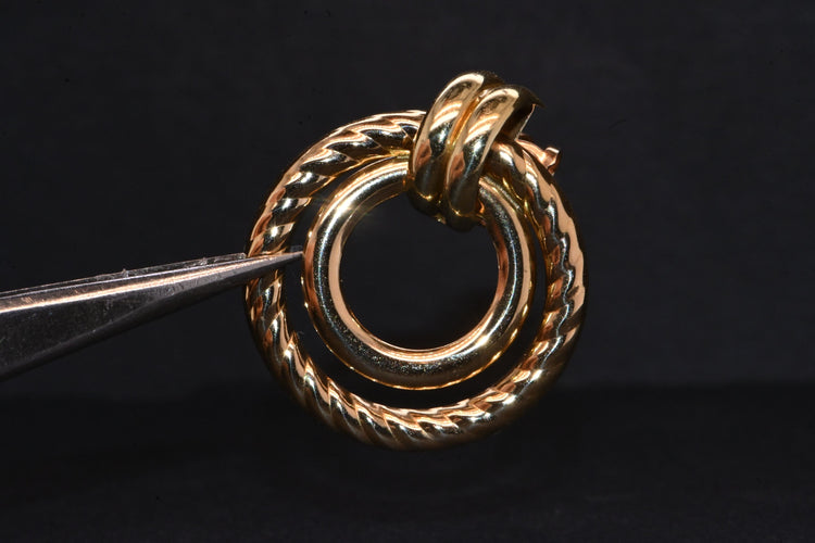 Boucles d'oreilles Boucles d'oreilles doubles créoles dorées 58 Facettes
