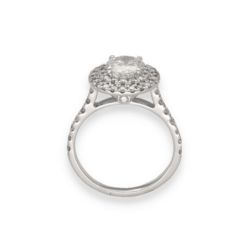 Bague 50 Solitaire Or Gris et Diamant 58 Facettes