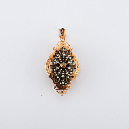 Pendentif Pendentif Napoléon III Perles Diamants 58 Facettes