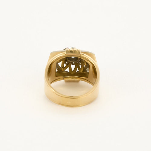 Bague 56 Bague or jaune et blanc, diamants 58 Facettes B250236