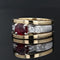Bague rubis diamants 2 ors