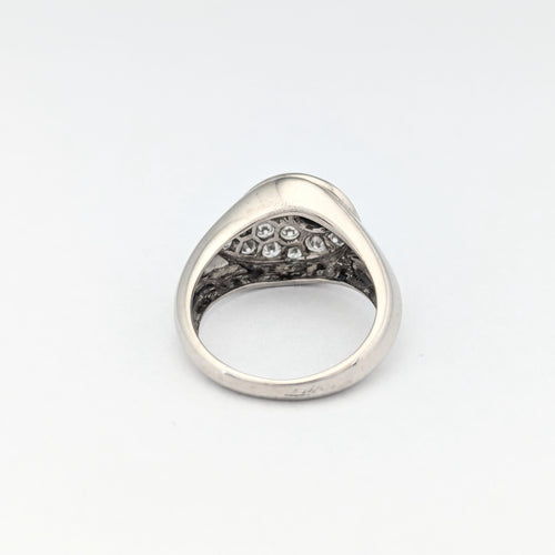 Bague Bague en or blanc diamants et saphir 58 Facettes 29701