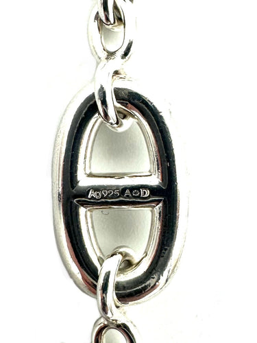 Collier HERMES. Collection "Farandole", sautoir argent 80cm 58 Facettes