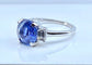 Bague 54 Bague en or blanc, superbe saphir 3,58 carats Ceylan non chauffé 58 Facettes AB385