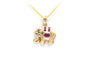 Pendentif Pendentif en or jaune serti de rubis et d'un diamant 58 Facettes B554