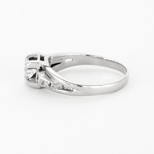 Bague 54 Solitaire or blanc platine diamants 58 Facettes LP936/BET