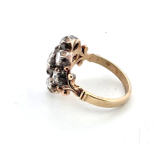 Bague 54 Bague victorienne ancienne sertie de diamants de 2,60 carats provenant de vieilles mines 58 Facettes