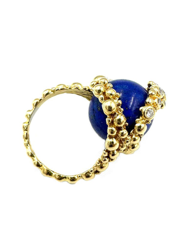 Bague GILBERT ALBERT. Bague or jaune 18K, diamants et billes interchangeables 58 Facettes