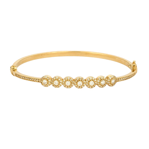 Bracelet Bracelet jonc or jaune et diamants 58 Facettes GULK224