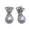 Boucles d'oreilles Boucles d'oreilles en or blanc, perles et diamants 58 Facettes T325
