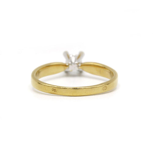 Bague 54 Solitaire or jaune diamant 58 Facettes 220567R