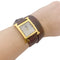 Montre Montre Hermès,"Heure H", plaqué or, acier sur cuir. 58 Facettes 33734