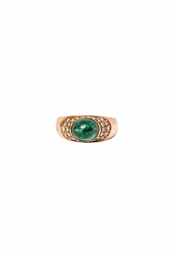 Bague 54 Bague Jonc or jaune, émeraude et diamants 58 Facettes