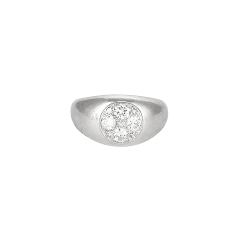Bague 54 Chevalière Platine Diamantée 58 Facettes LP1102/13