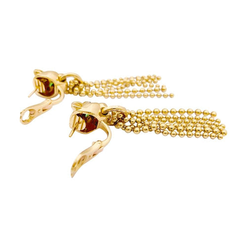 Boucles d'oreilles Boucles d'oreilles CARTIER, "Panthère de Cartier", or jaune, diamants, tsavorites et onyx. 58 Facettes 34840