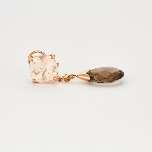 Boucles d'oreilles Boucles d'oreilles transformables Quartz fumé Diamants 58 Facettes