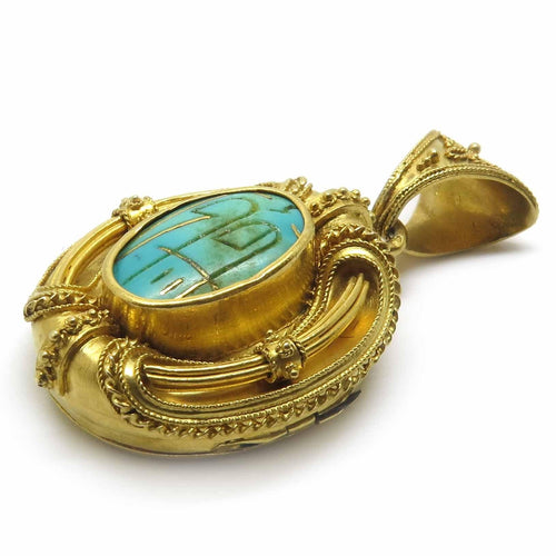 Pendentif Pendentif ancien en or jaune et turquoise 58 Facettes