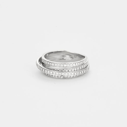 Bague 52 Bague or blanc 4 anneaux diamants 58 Facettes 3131311