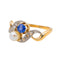 Bague 50 Bague Toi & moi Or jaune, Platine Perle de culture, Saphir, Diamant 58 Facettes 3853932RV