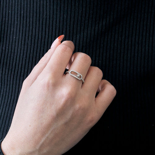 Bague 55 MESSIKA - Bague MOVE UNO or blanc 58 Facettes M8921