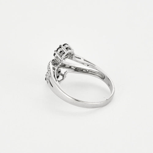 Bague 59 Bague Toi et Moi en or blanc, diamants noirs et blancs 58 Facettes 240515
