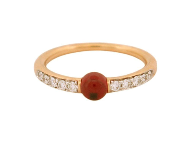 Bague 53 bague POMELLATO m'ama non m'ama grenat 53 diamants or jaune 18k 58 Facettes 268365