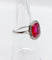 Bague Art Déco or blanc, rubis synthétique et diamants taille rose (circa 1930)