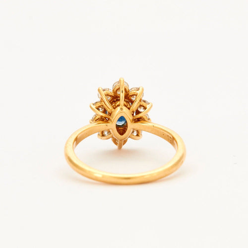 Bague 51.5 Bague Marguerite Saphir Bleu & Diamant 58 Facettes 002.202